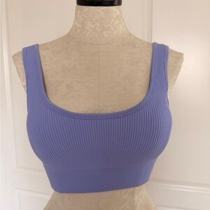 Lavender Ribbed Crop Top with matching Shorts